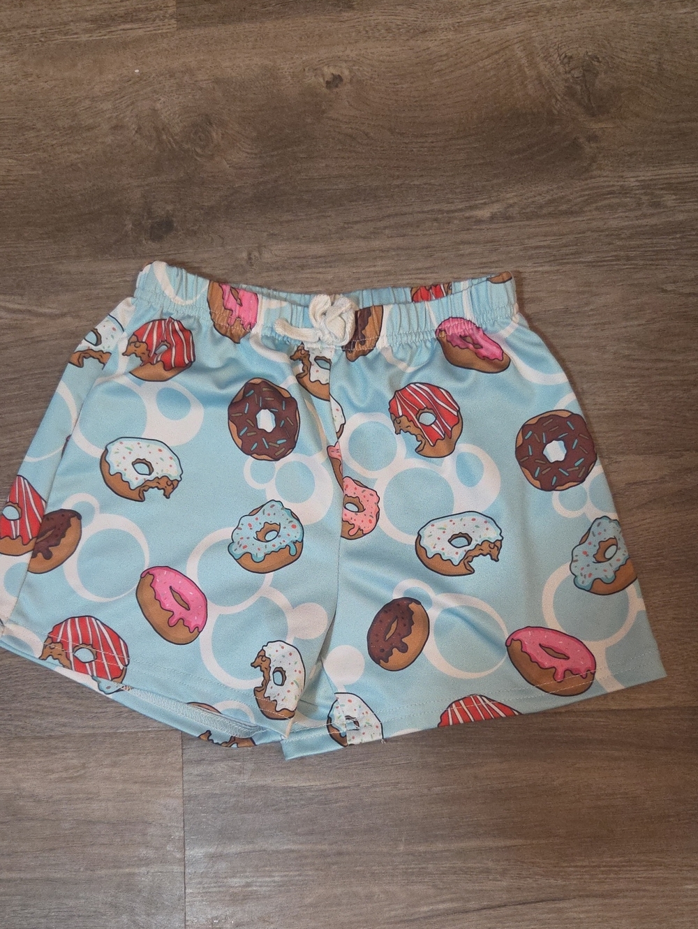 Kids Donut Print Blue Swim Shorts
